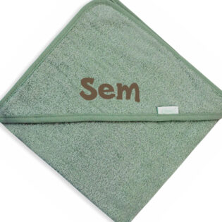 Badcape stone green met naam