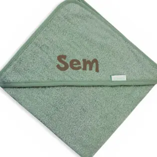 Badcape stone green met naam