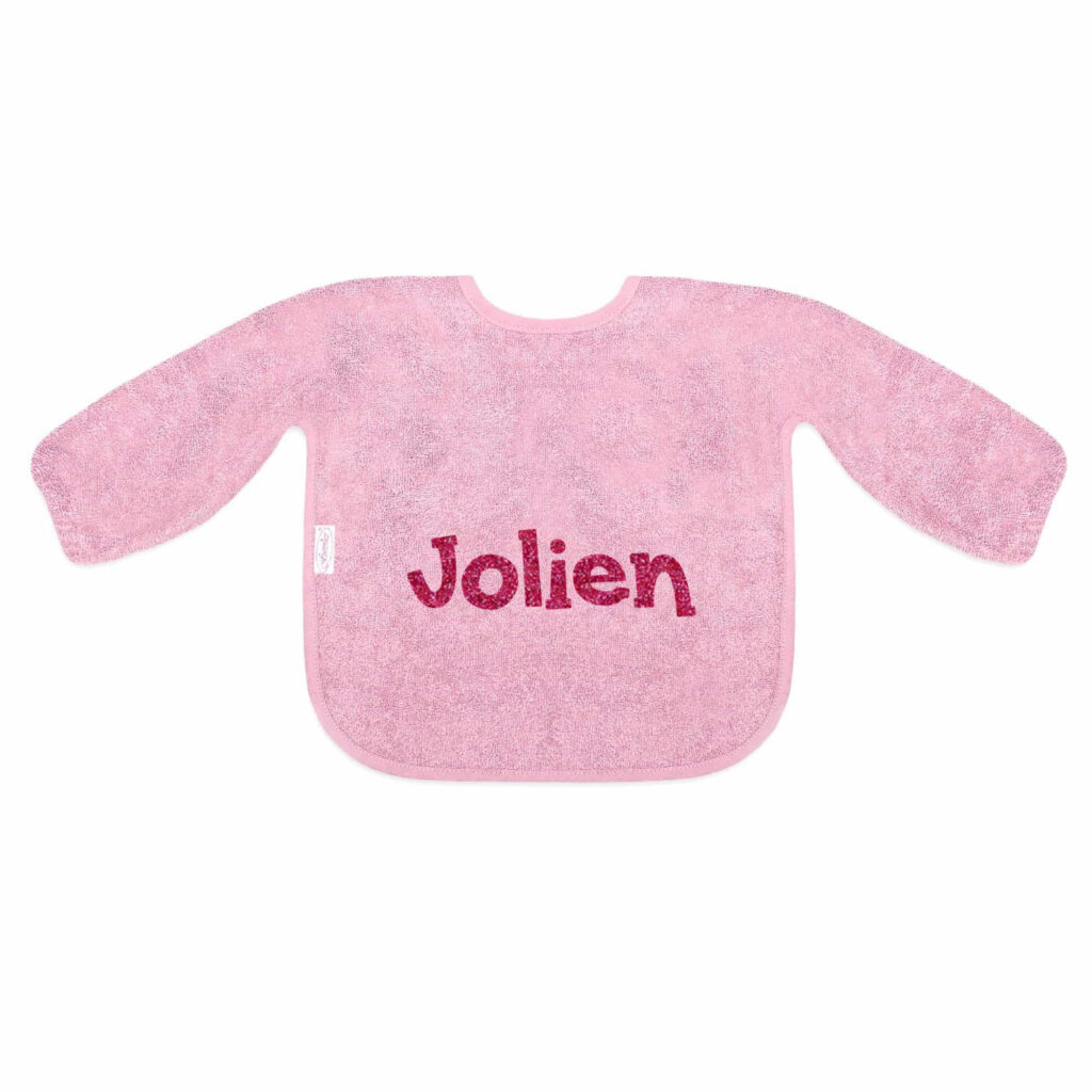 Mouwslab baby roze met naam