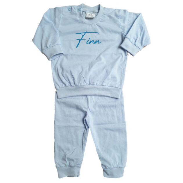 Hallo Baby Pyjama blauw met naam