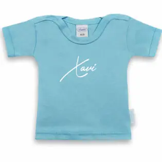 T-shirt korte mouw blauw met naam