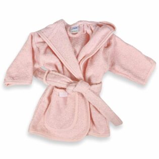 Badjas baby roze met naam