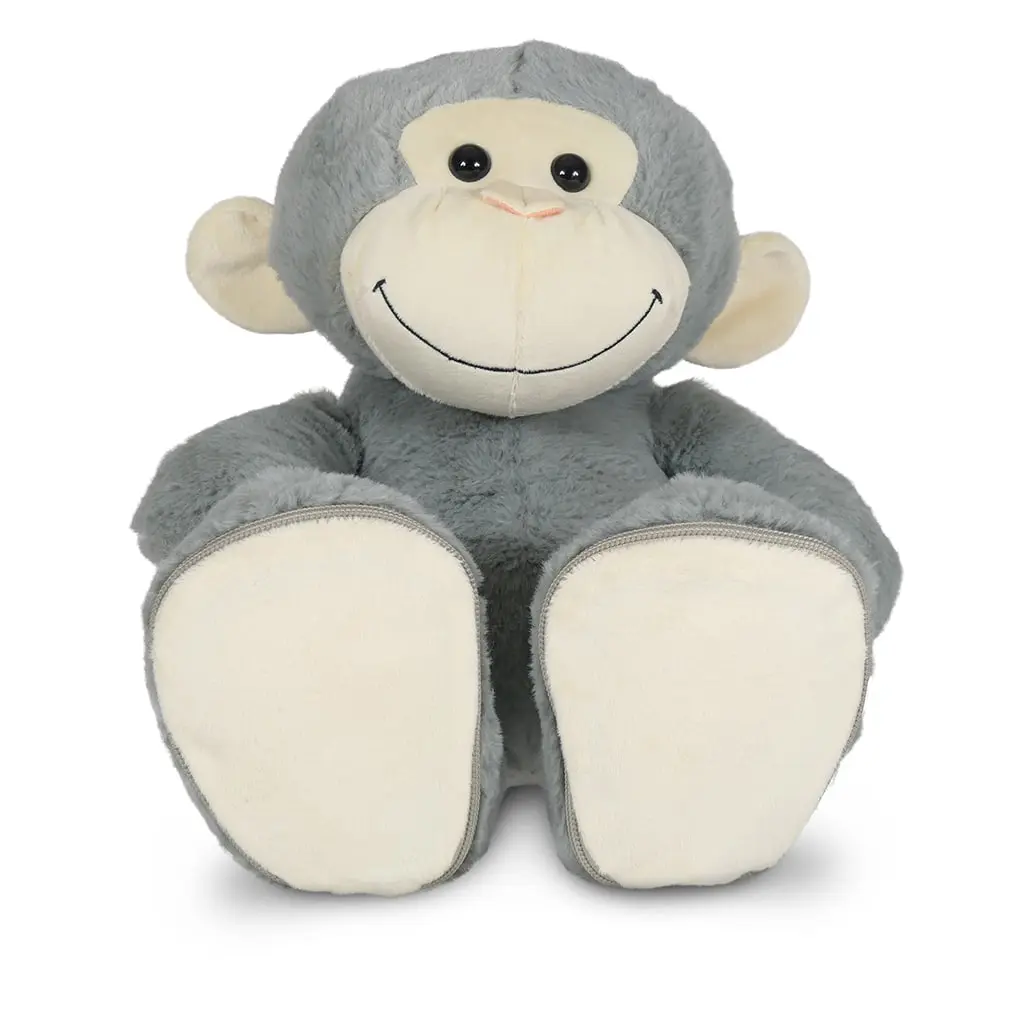 Hallo Baby Knuffel aap met naam grijs 45 cm 2 Knuffel aap met naam grijs 45 cm - Afbeelding 2