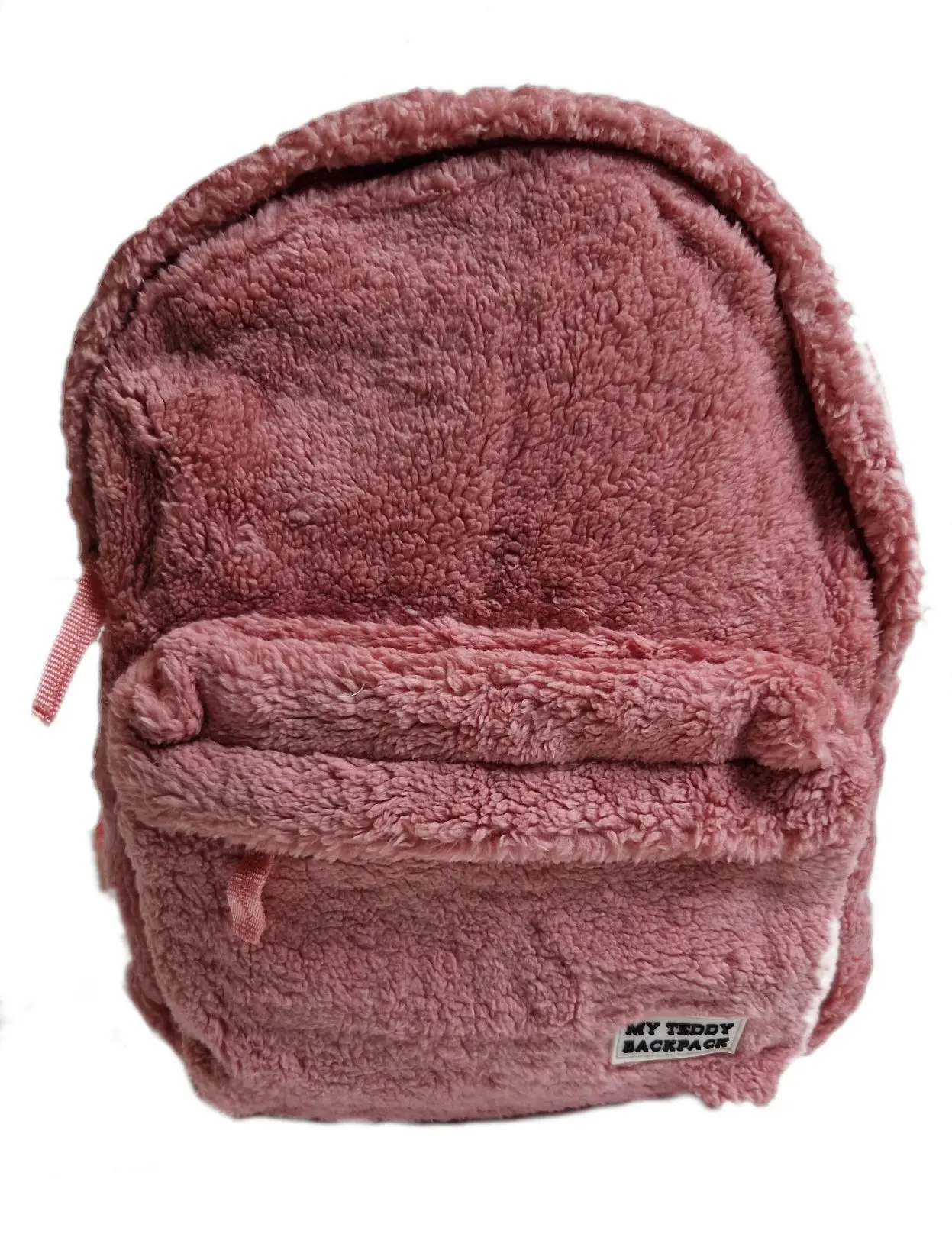 Roze teddy rugzak met slingeraap UITVERKOCHT - Afbeelding 2