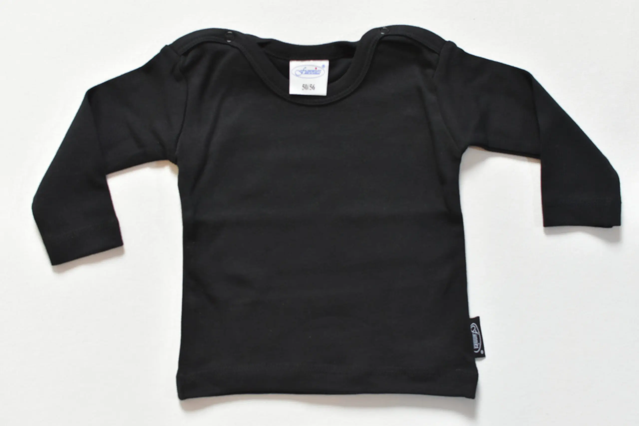 T-shirt lange mouw zwart 50-56 met naam - Afbeelding 2