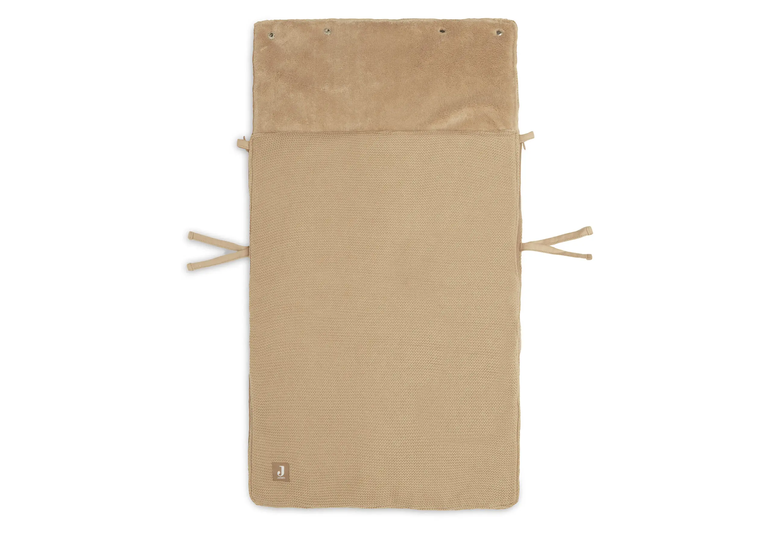Jollein voetenzak voor autostoel en kinderwagen basic knit biscuit met naam - Afbeelding 3