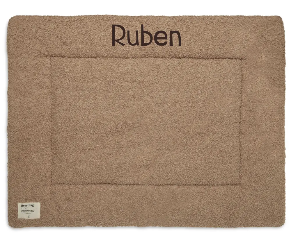 Hallo Baby Jollein boxkleed 75x95cm Boucle Biscuit met naam 1 Jollein boxkleed 75x95cm Boucle Biscuit met naam