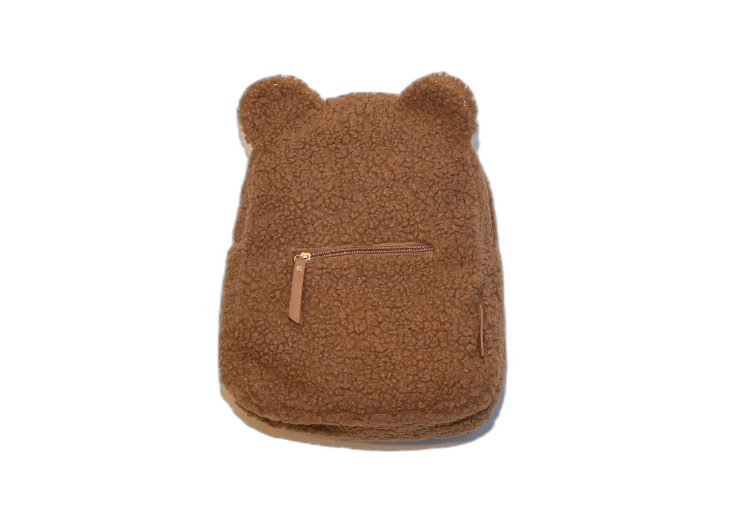 Teddy rugzak met naam bruin