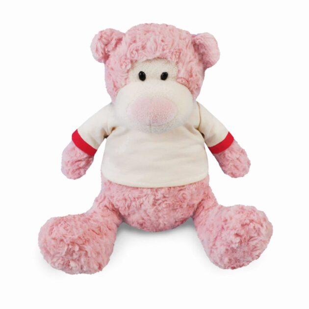 Knuffel beer roze 40 cm met naam