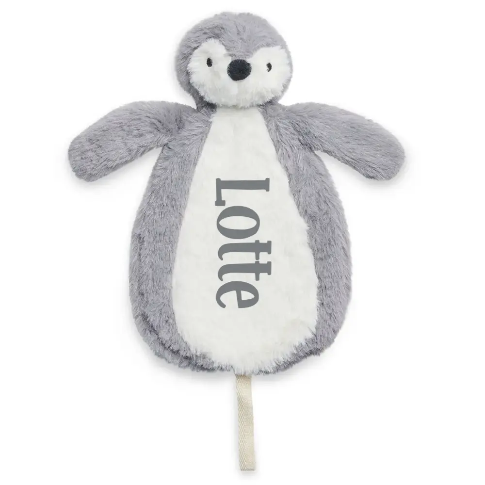 Hallo Baby Jollein speendoekje pinguïn storm grey met naam 1 Jollein speendoekje pinguïn storm grey met naam