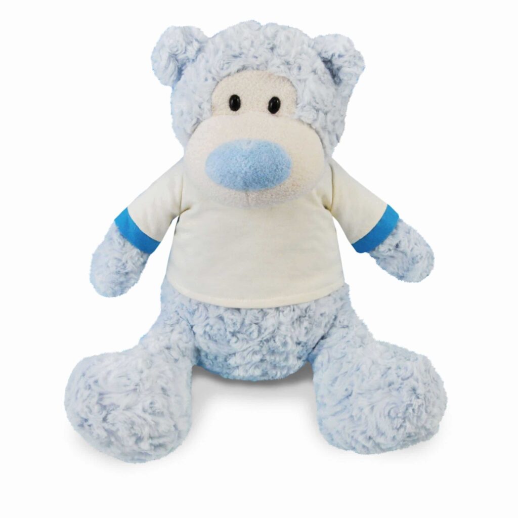 Knuffel beer blauw 40 cm met naam