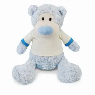 Knuffel beer blauw 40 cm met naam