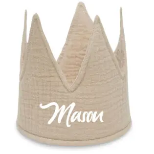 Jollein verjaardagskroon met naam party collection biscuit