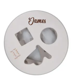 Label Label houten vormsorteerwiel met naam Nougat