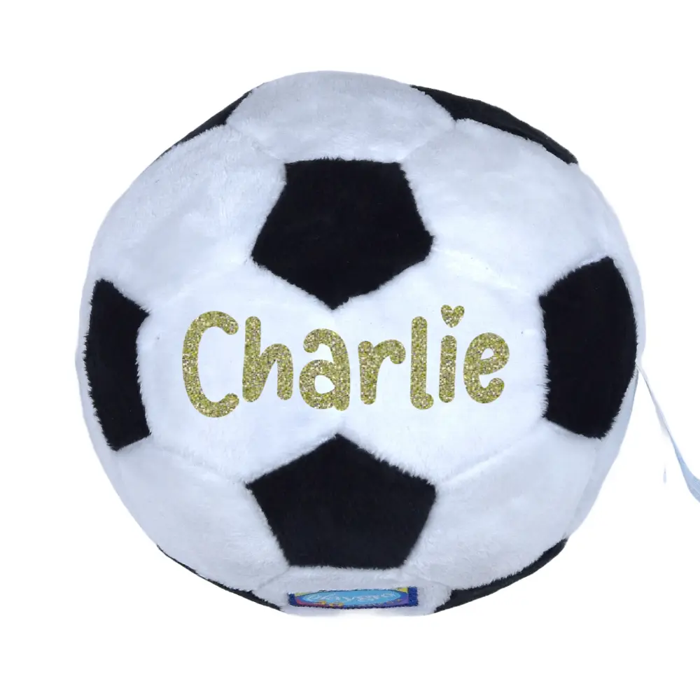 Zachte Playgro baby voetbal met naam gepersonaliseerd kraamcadeau