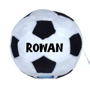 Mijn Eerste Voetbal met Naam - Zachte Playgro Rammelbal (13 cm)