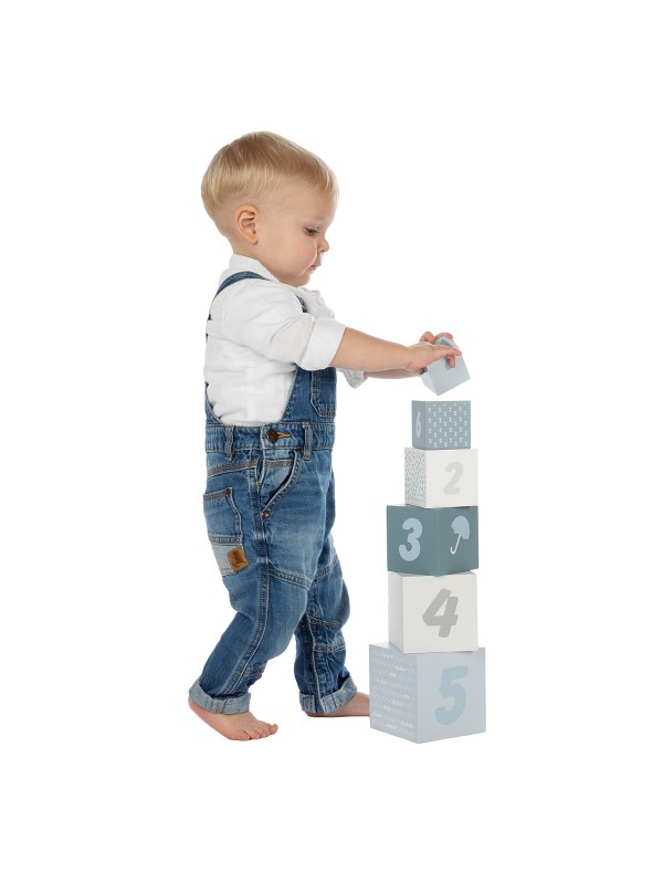 Hallo Baby - label label stacking blocks numbers blue 4