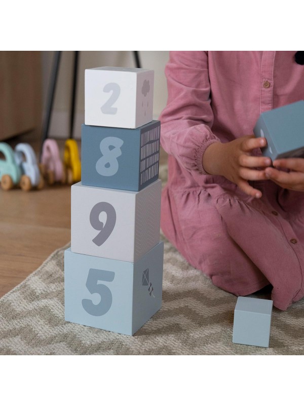 Hallo Baby - label label stacking blocks numbers blue 7
