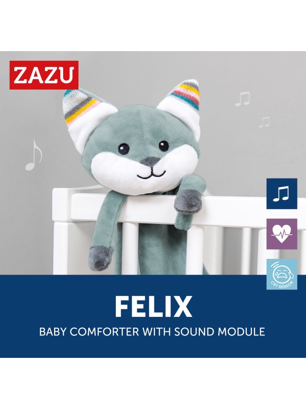 Hallo Baby - zazu baby comforter fox felix blauw