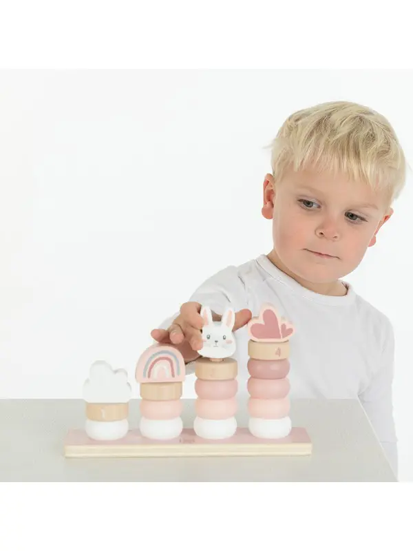 Label Label houten stapeltoren met naam roze - Afbeelding 8