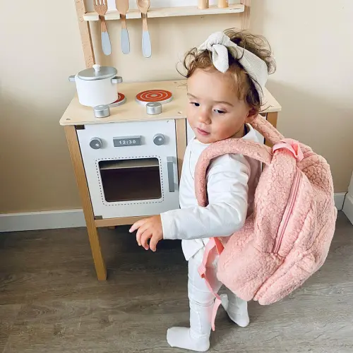 Teddy rugzak met naam Pret Be Soft and Kind roze - Afbeelding 6