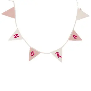 Jollein vlaggenlijn met naam party collection Wild Rose/Ivory
