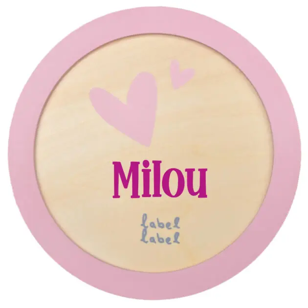 Label Label houten thee set met naam roze - Afbeelding 2