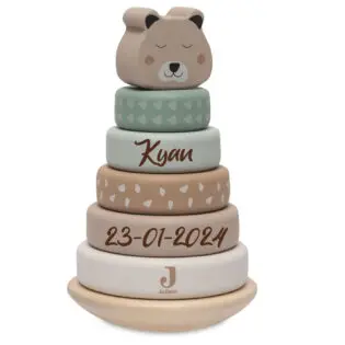 Jollein houten Tuimelstapelaar / stapeltoren met naam Jungle Jambo