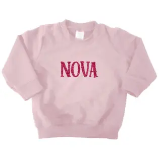 Sweater met naam roze
