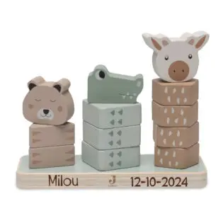 Jollein houten stapeltoren met naam Jungle Jambo