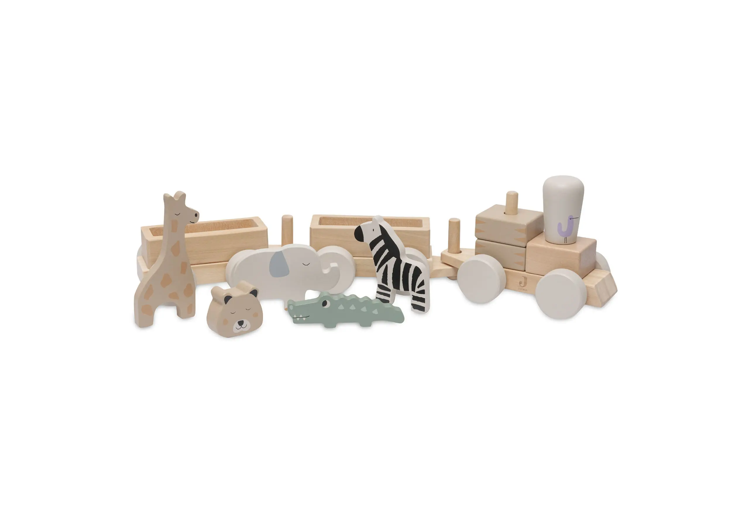 Hallo Baby Jollein houten Speelgoedtrein met naam Jungle Jambo 5 Jollein houten Speelgoedtrein Jungle Jambo