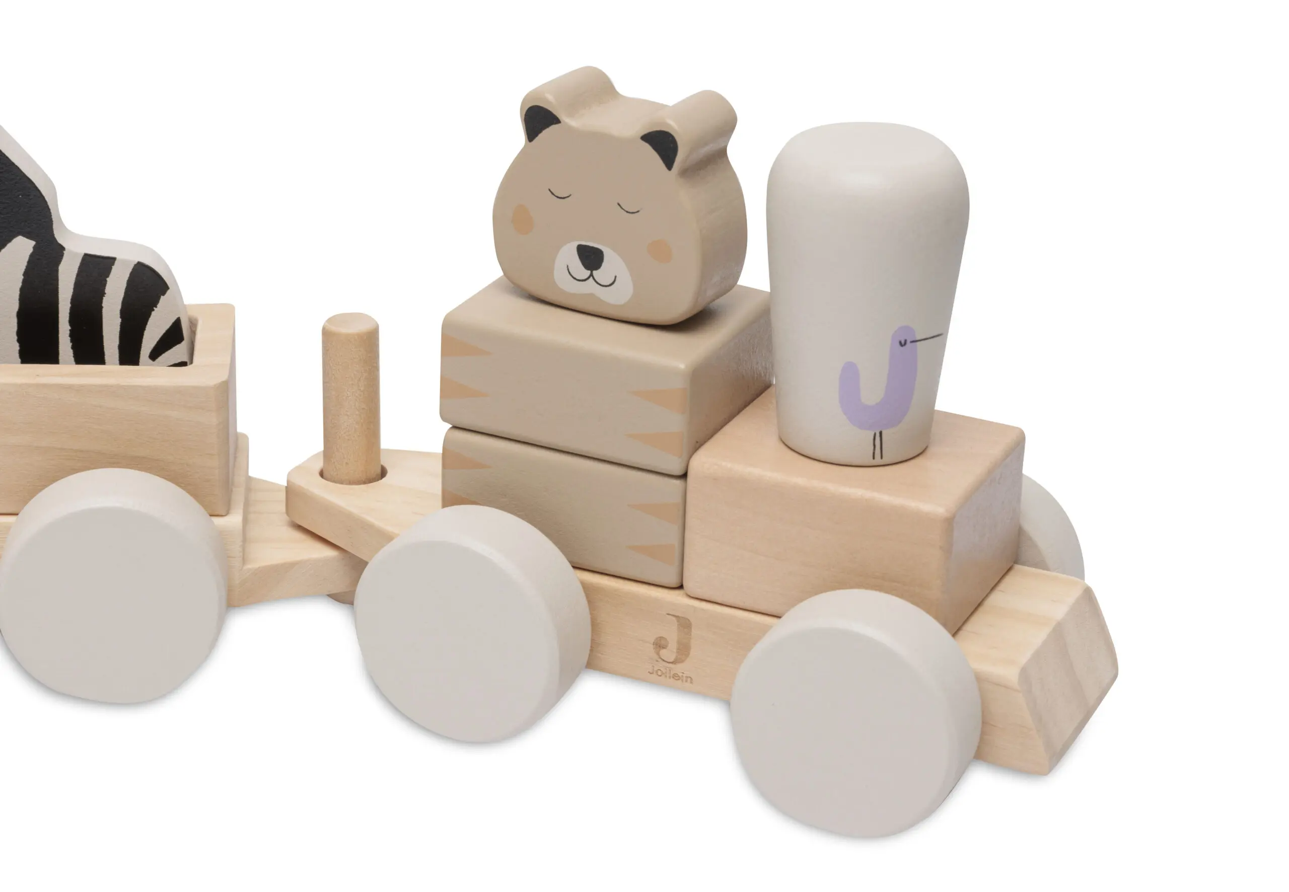 Hallo Baby Jollein houten Speelgoedtrein met naam Jungle Jambo 4 Jollein houten Speelgoedtrein Jungle Jambo
