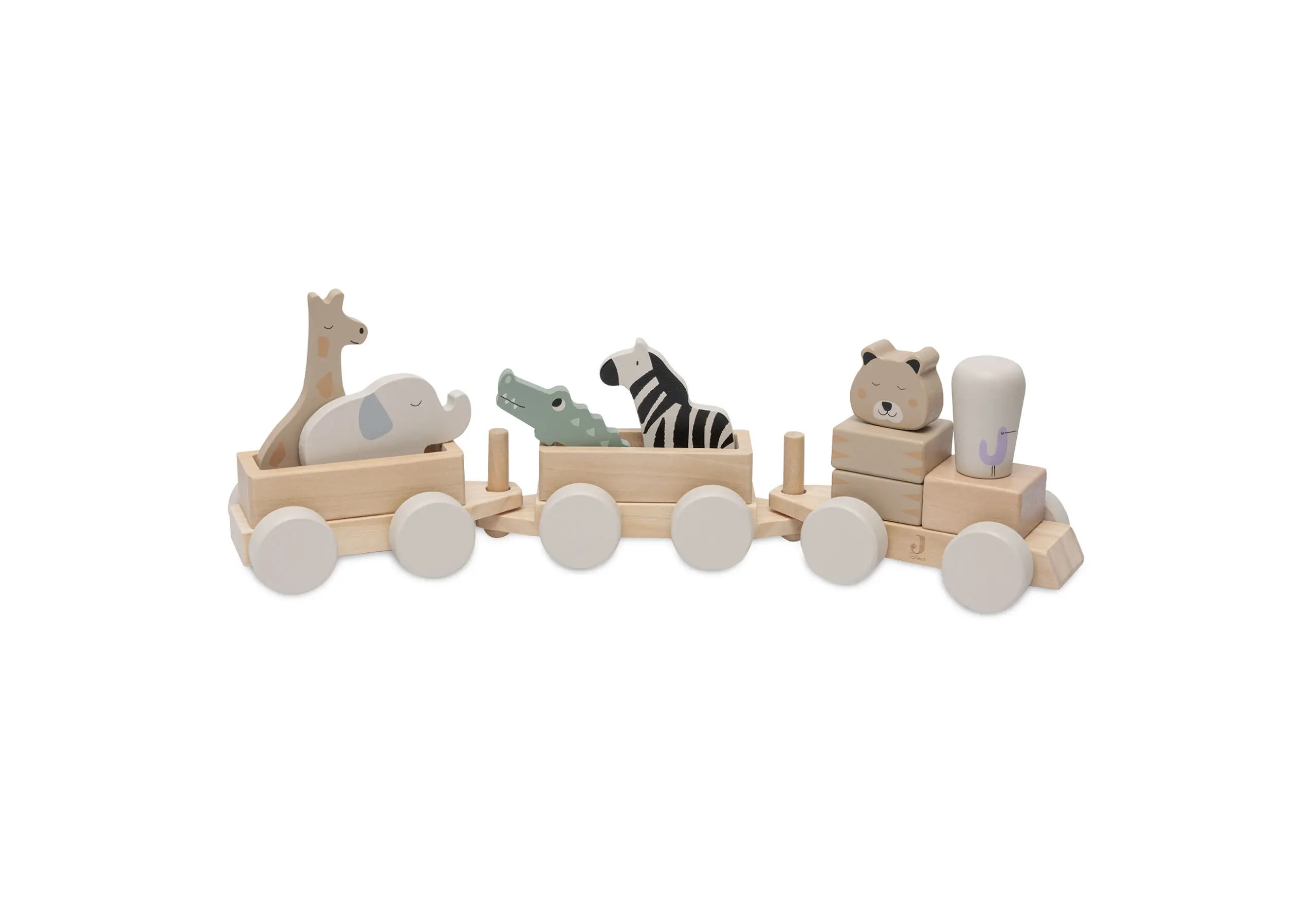 Hallo Baby Jollein houten Speelgoedtrein met naam Jungle Jambo 2 Jollein houten Speelgoedtrein Jungle Jambo