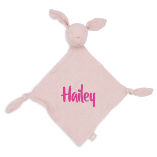 Hallo Baby - Hallo Baby Jollein speendoekje met naam Bunny Ears Wild Rose