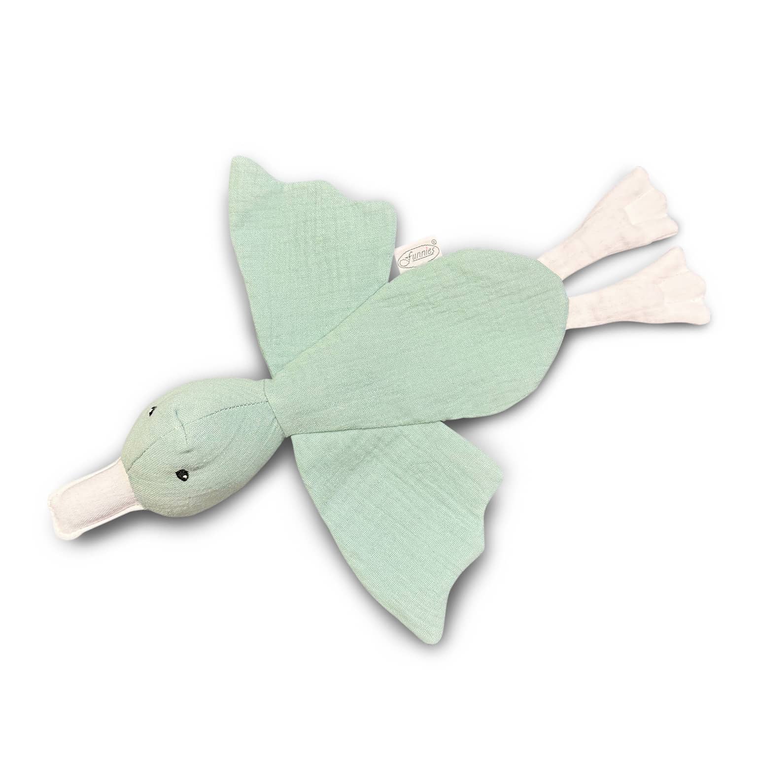 Hallo Baby Tutdoekje met naam Eend Stone green 2 Tutdoekje met naam Eend Stone green