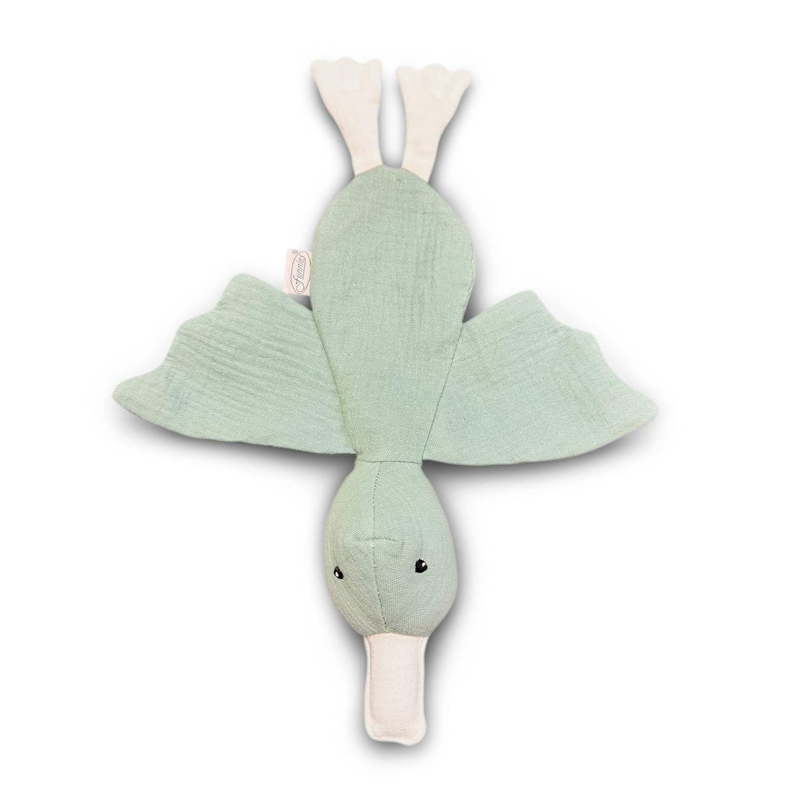 Hallo Baby Tutdoekje met naam Eend Stone green 4 Tutdoekje met naam Eend Stone green