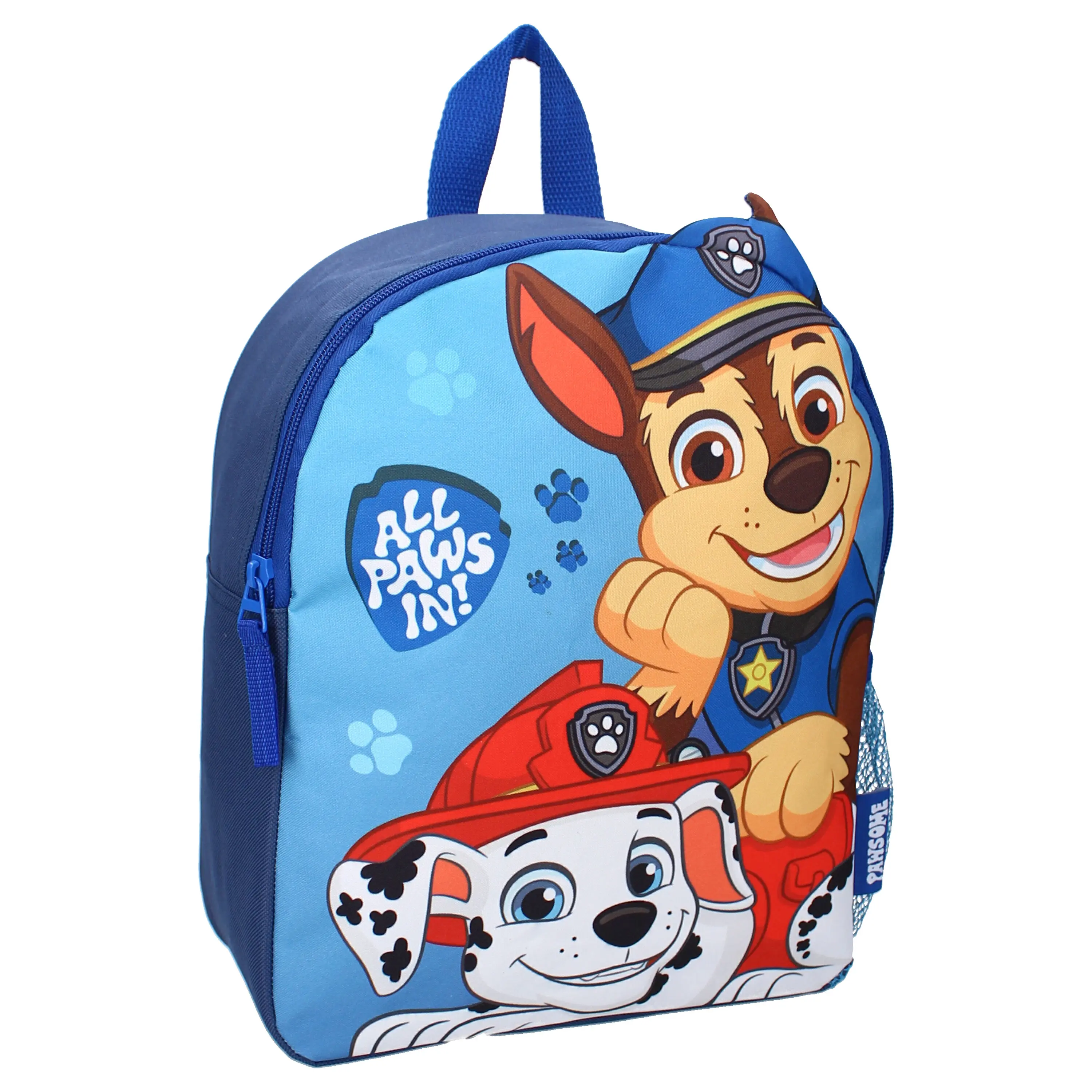 PAW Patrol Fluffy Friends rugzak blauw - zijkant