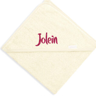 Badcape ecru met naam