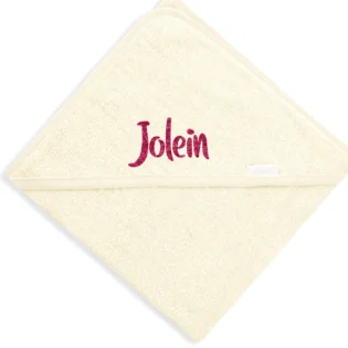 Badcape ecru met naam