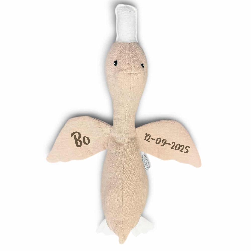 Hallo Baby Knuffel met naam Eend Cream 1 Knuffel met naam Eend Cream