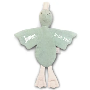 Tutdoekje met naam Eend Stone green