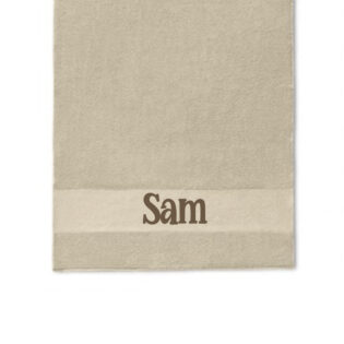 Handdoek met naam Cream
