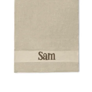 Handdoek met naam Cream