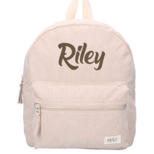 Prêt Ridge And Row Rugzak met naam - Rib Beige
