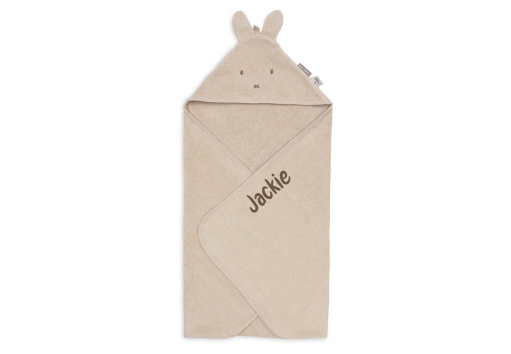 Jollein Nijntje Gepersonaliseerde Badcape Baby met Naam - Warm Sand