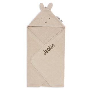 Jollein Gepersonaliseerde Badcape Baby met Naam – Warm Sand