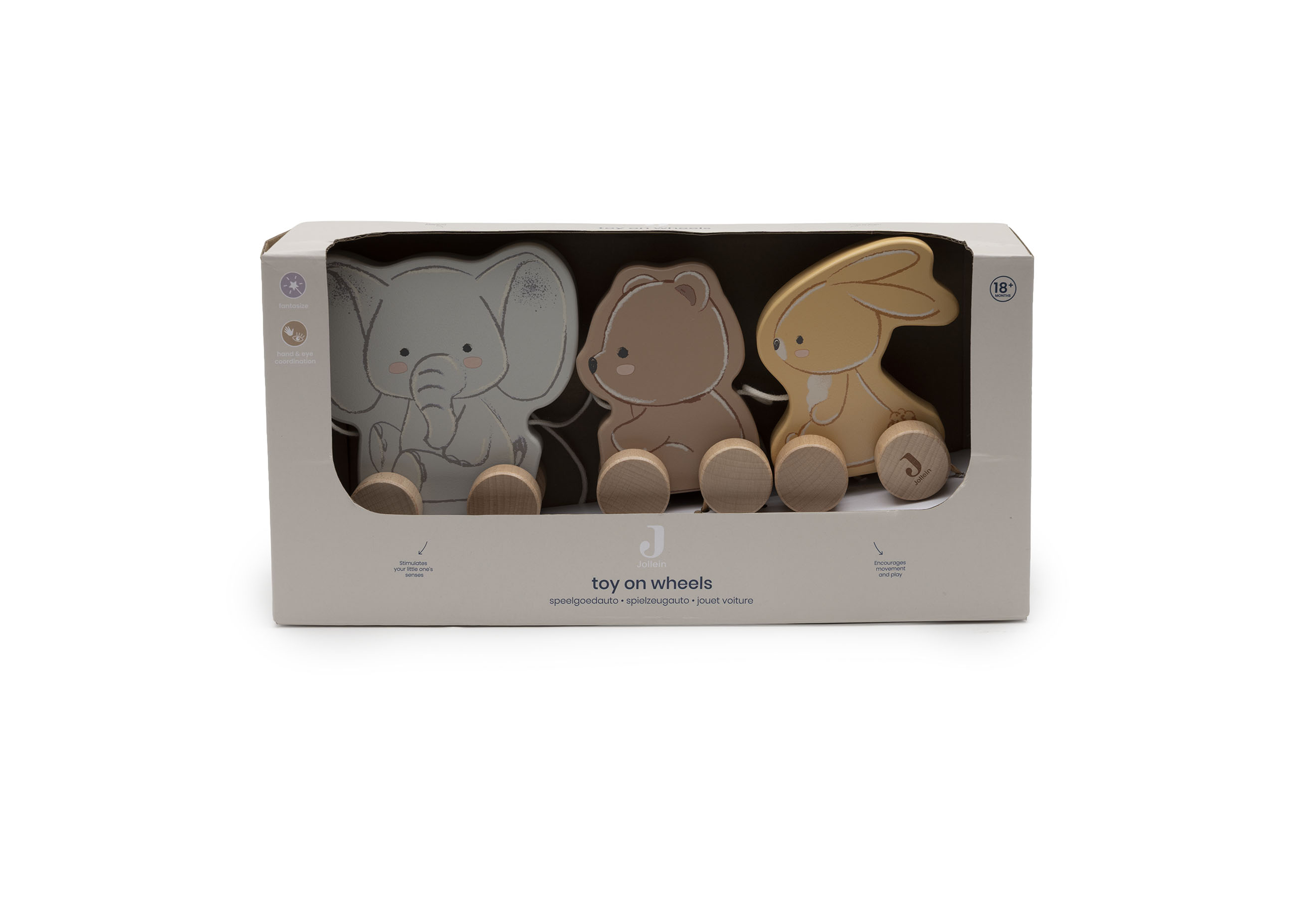 Hallo Baby Jollein Houten Trekfiguur met Naam | Gepersonaliseerd Speelgoed 3 Jollein Houten Trekfiguur met Naam | Gepersonaliseerd Speelgoed