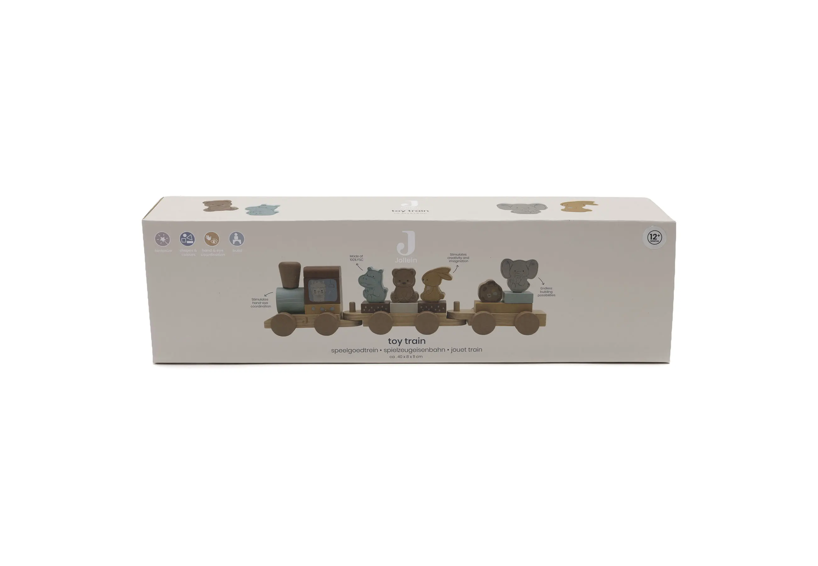 Hallo Baby Jollein Houten Trein met Naam & Geboortedatum - Gepersonaliseerd 3 Jollein Houten Trein met Naam & Geboortedatum - Gepersonaliseerd