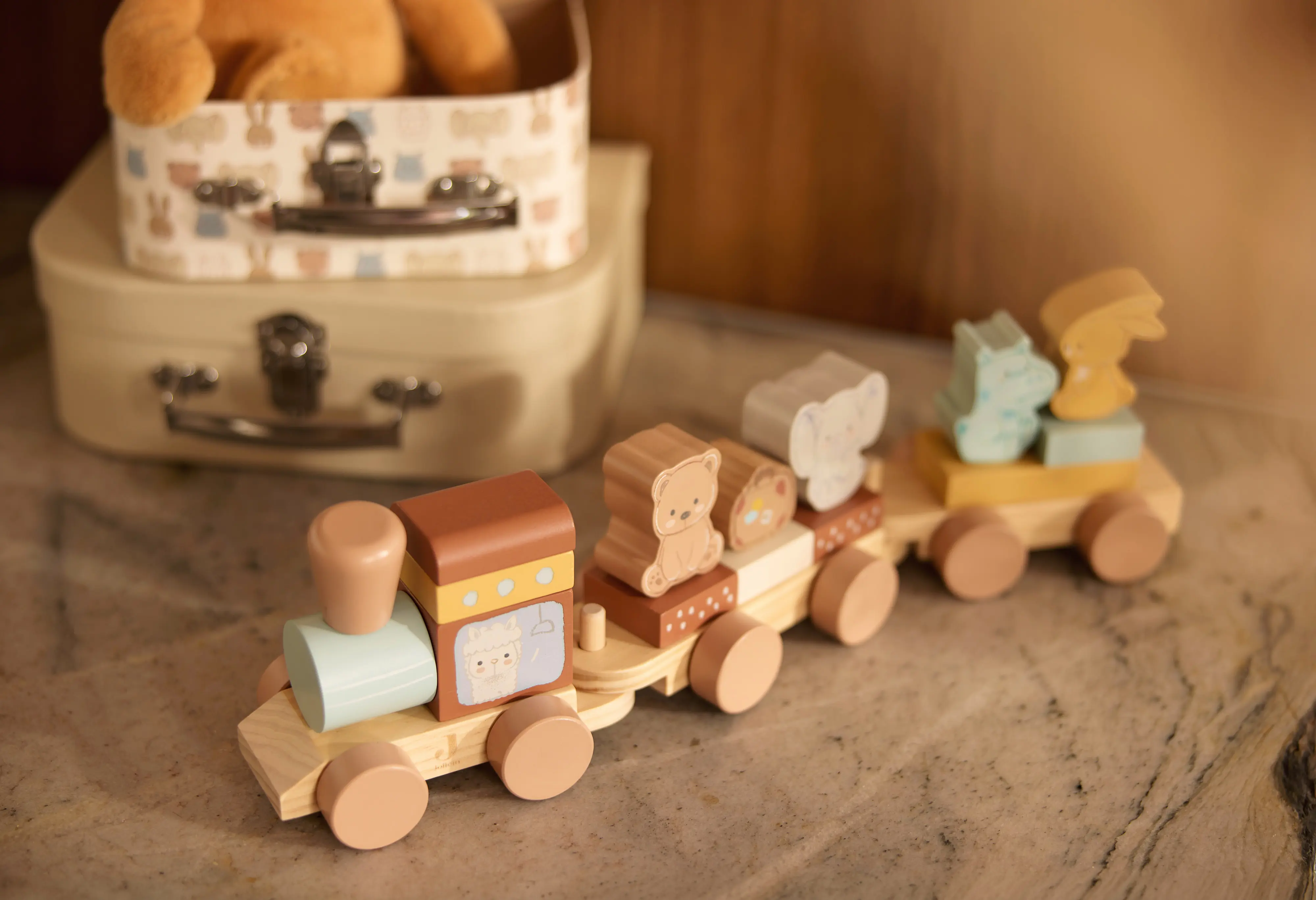 Hallo Baby Jollein Houten Trein met Naam & Geboortedatum - Gepersonaliseerd 6 Jollein Houten Trein met Naam & Geboortedatum - Gepersonaliseerd