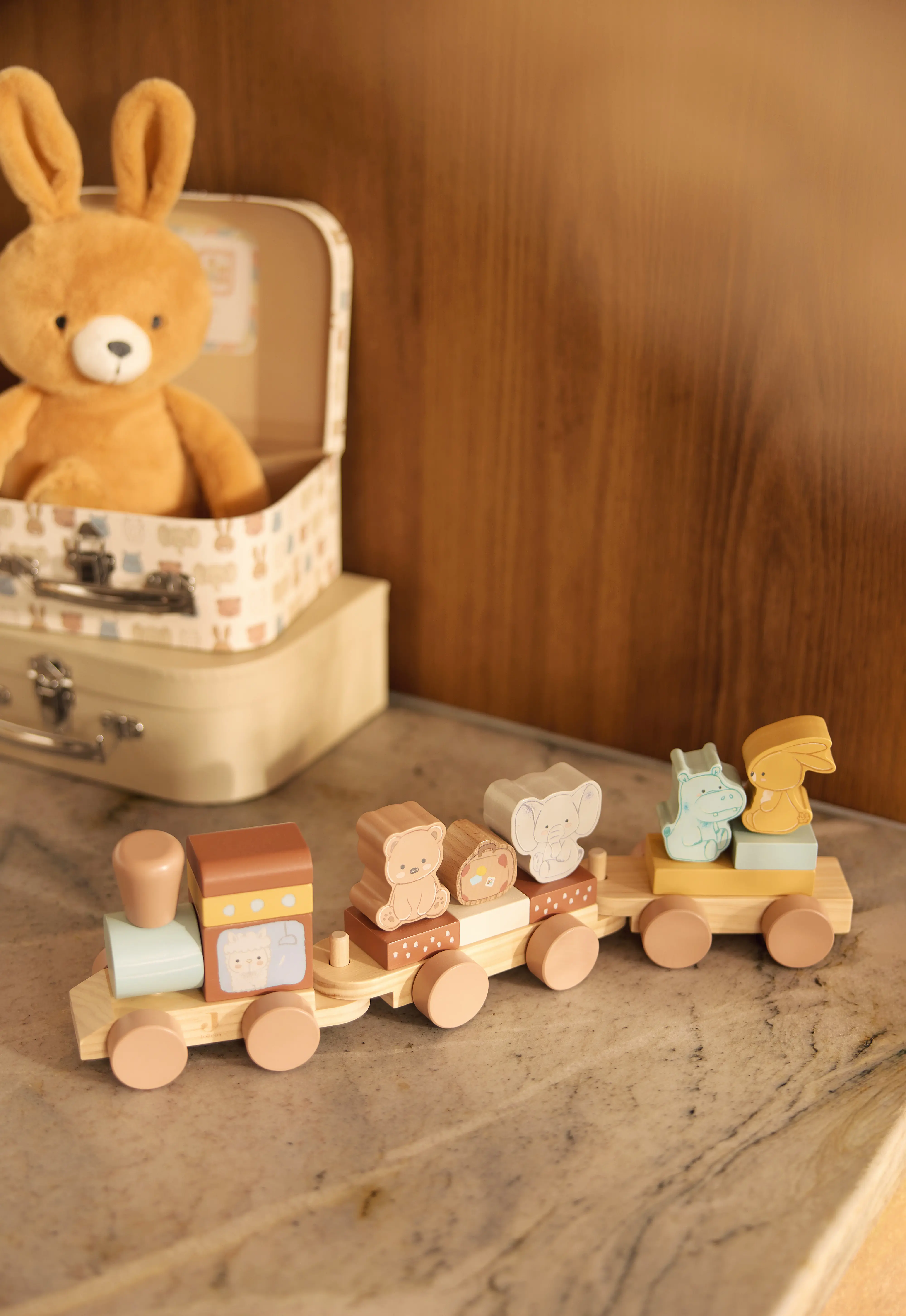 Hallo Baby Jollein Houten Trein met Naam & Geboortedatum - Gepersonaliseerd 5 Jollein Houten Trein met Naam & Geboortedatum - Gepersonaliseerd
